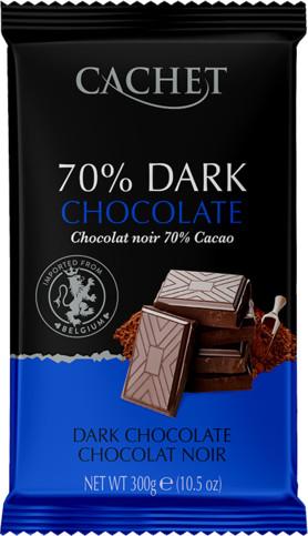 Cachet extra dark chocolate Бельгийский экстра-чёрный шоколад 70% какао, 300г