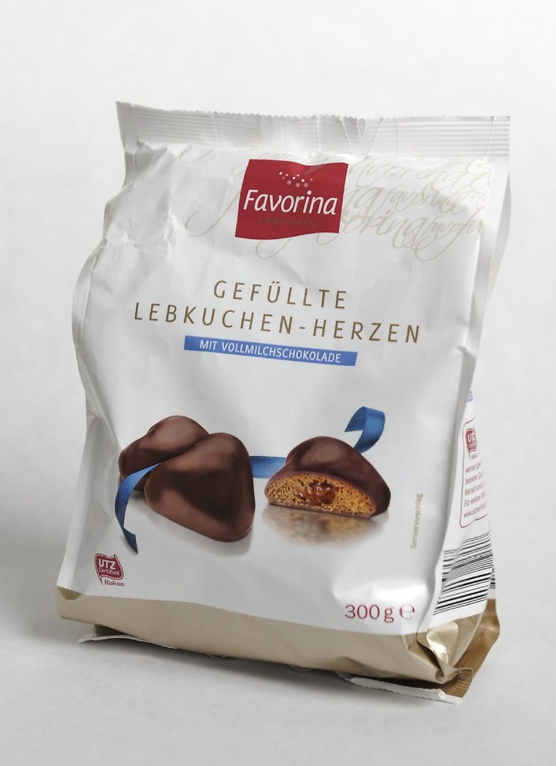Пряники Favorina Lebkuchen Сердечки в молочном шоколаде