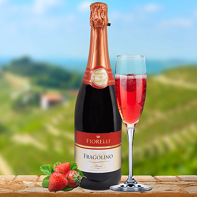 Fragolino Fiorelli Rosso Земляничное красное полусладкое игристое вино 0,75л