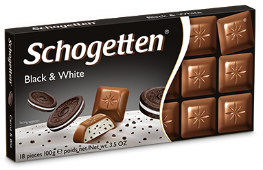 Шоколад Schogetten Black and White молочный шоколад с хрустящим бисквитом