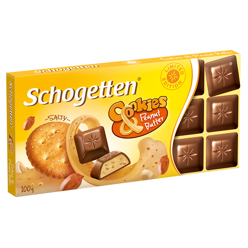 ​Шоколад Schogetten Cookies&Peanut butter "Крекер и арахисовое масло"  100г